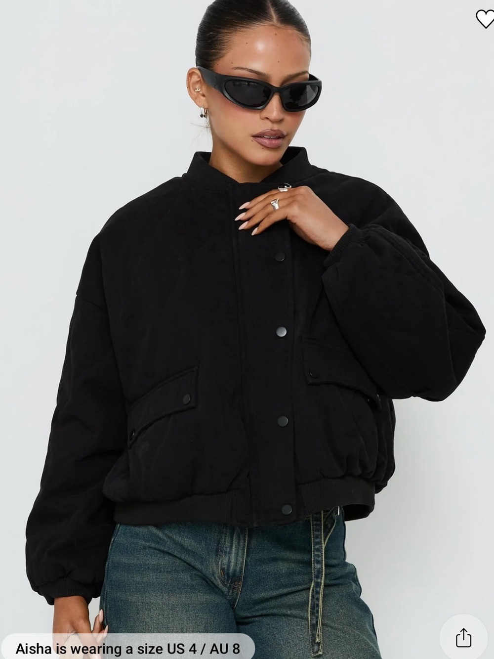 Princess Polly - Stick Season Quilted Jacket Black